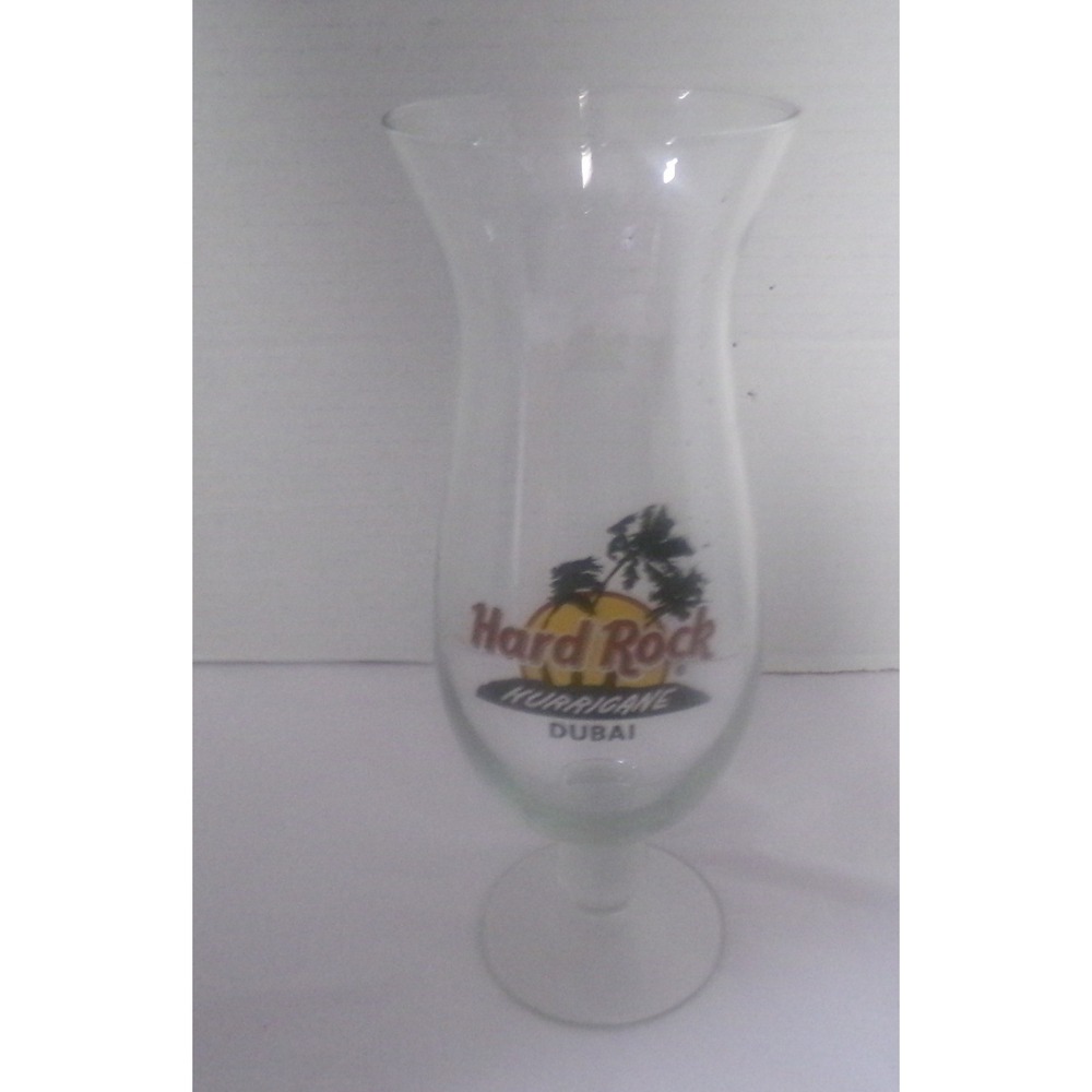 Hard Rock Cafe Dubai Hurricane Glass Souvenir Collectible Barware Clear